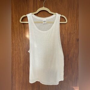 PINK | White Victoria's Secret Muscle Tee Tank Top Small